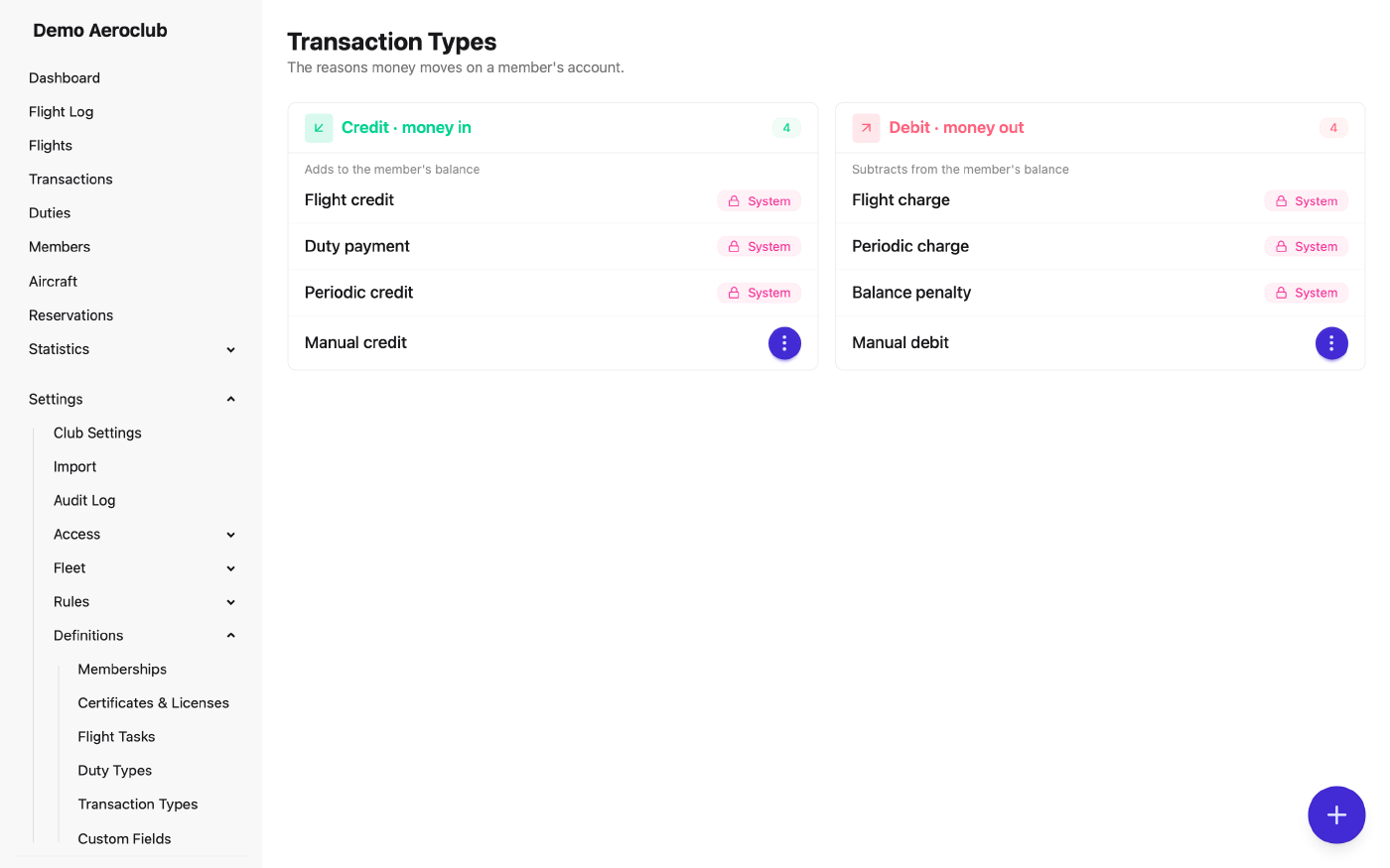 Categories for classifying ledger entries